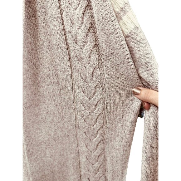 🍒 2/$20 🍒  Lilac Purple Long Cardigan with White Stripes on Upper Arm sz M - Picture 3 of 7